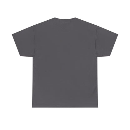 Dark gray vintage T-shirt, plain back view with crew neck and short sleeves