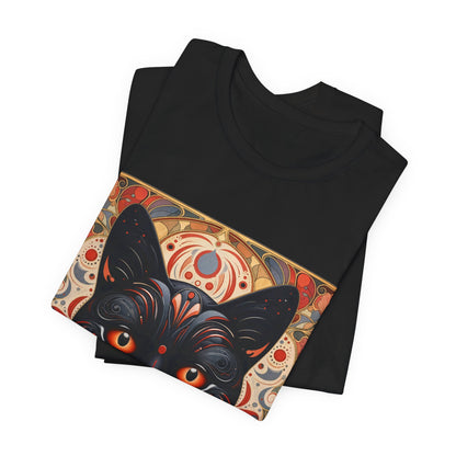 Black Cat Mandala Tee — Mystic Gothic Cat Graphic T-Shirt