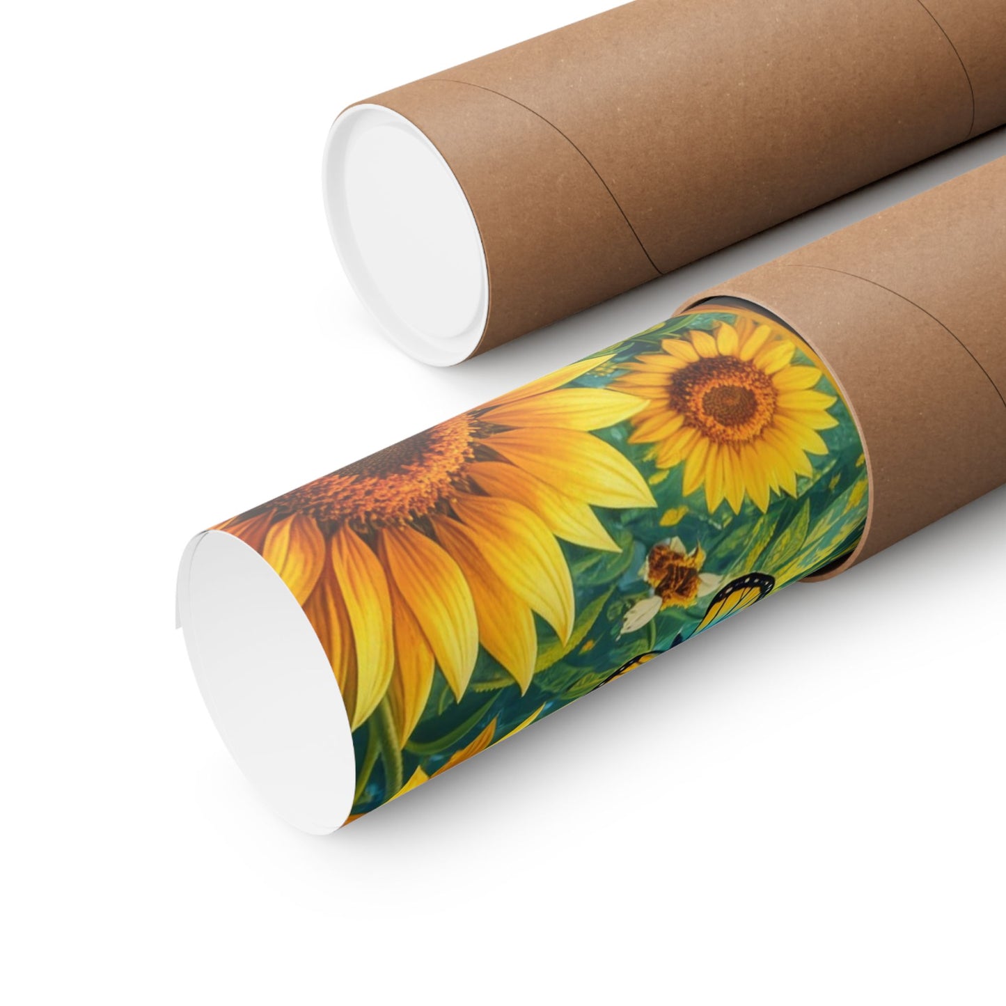 Sunflower Cat Poster — Vibrant Stained-Glass Cat Art Print