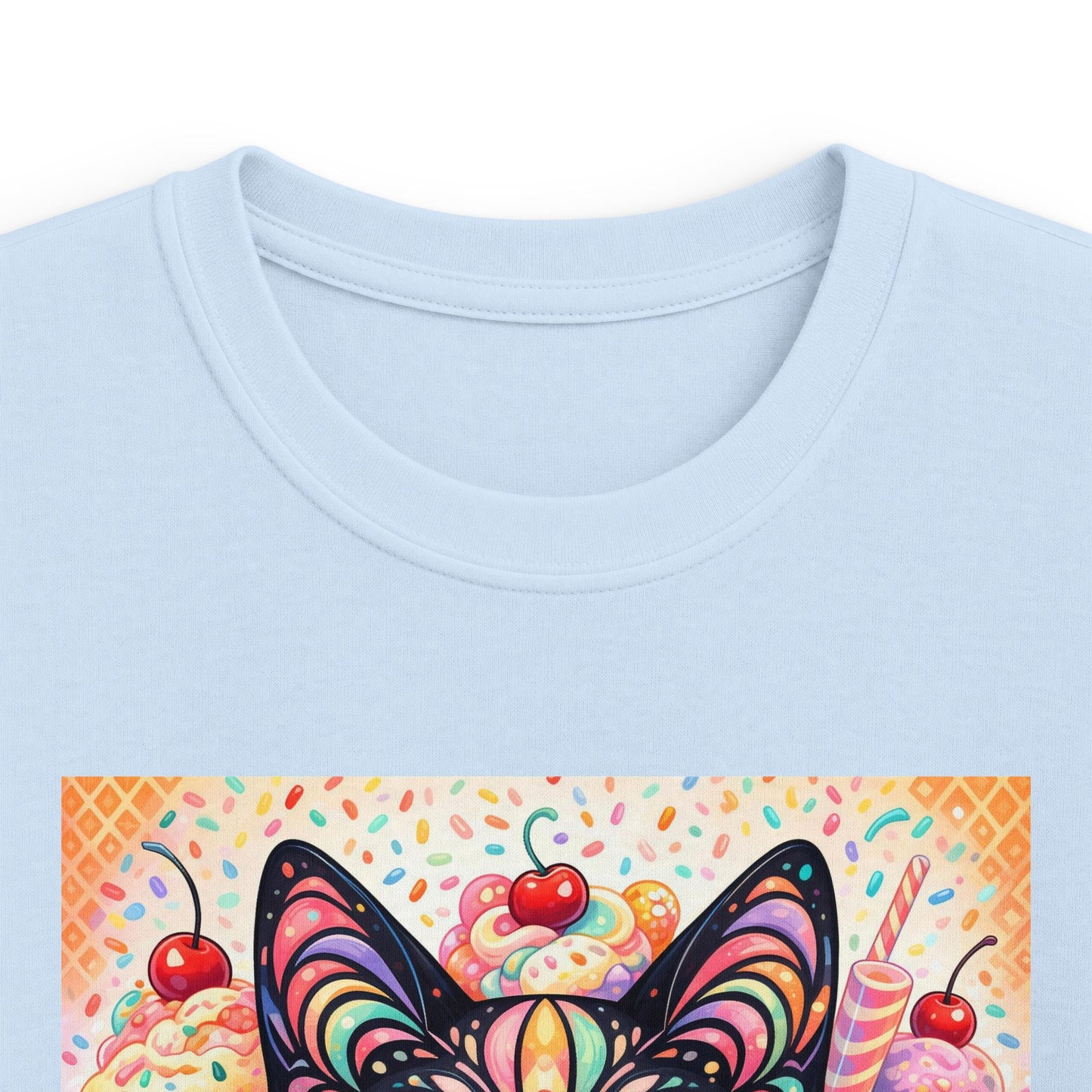 Kids Cat Art Tee — Colorful Heartbeat Kitten Graphic T-Shirt