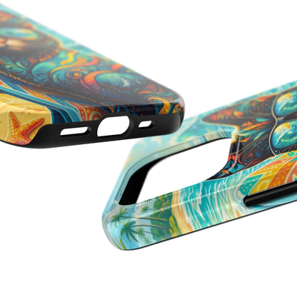 Colorful Surf Cat Tough Phone Case — Sunglasses Beach Vibe