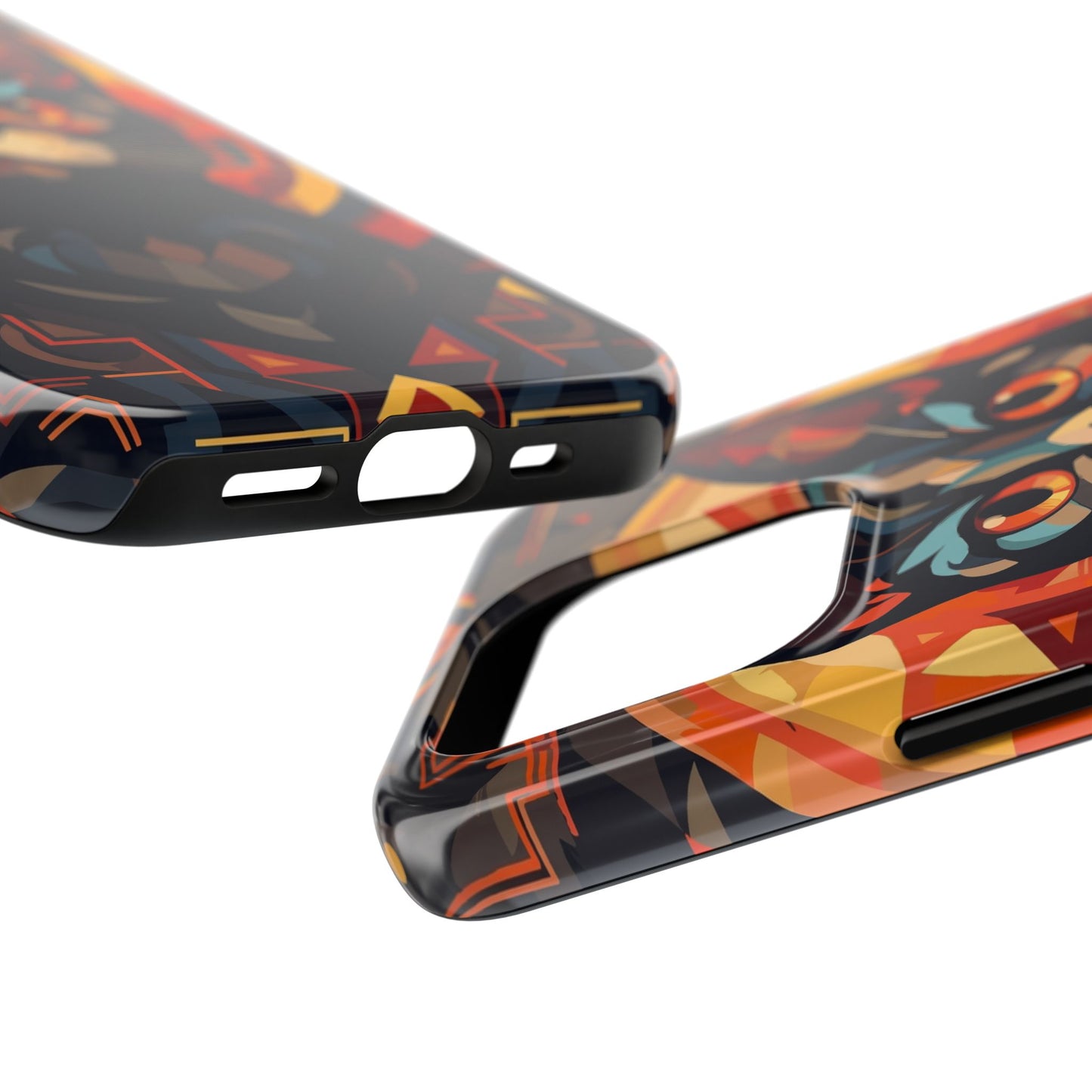 Cat Mandala Tough Phone Case — Protective Artistic Black Cat Design