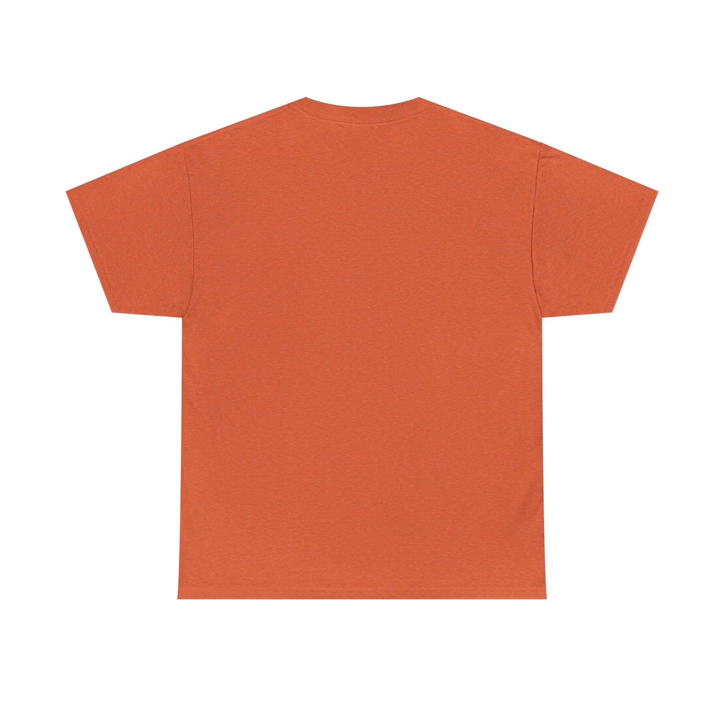 Orange vintage T-shirt, plain back view with crew neck and short sleeves