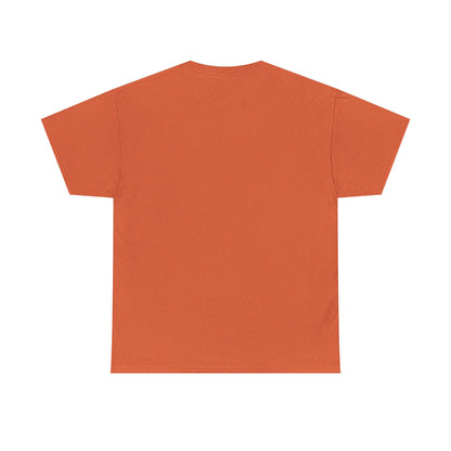Orange vintage T-shirt, plain back view with crew neck and short sleeves