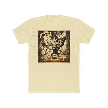 Jazz Cat Vintage Cartoon T-Shirt — "JAZZ!" Retro Music Tee