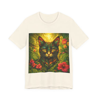 Tropical Cat Tee — Vibrant Jungle Cat Graphic T-Shirt