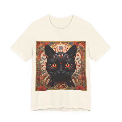 Black Cat Mandala Tee — Mystic Gothic Cat Graphic T-Shirt