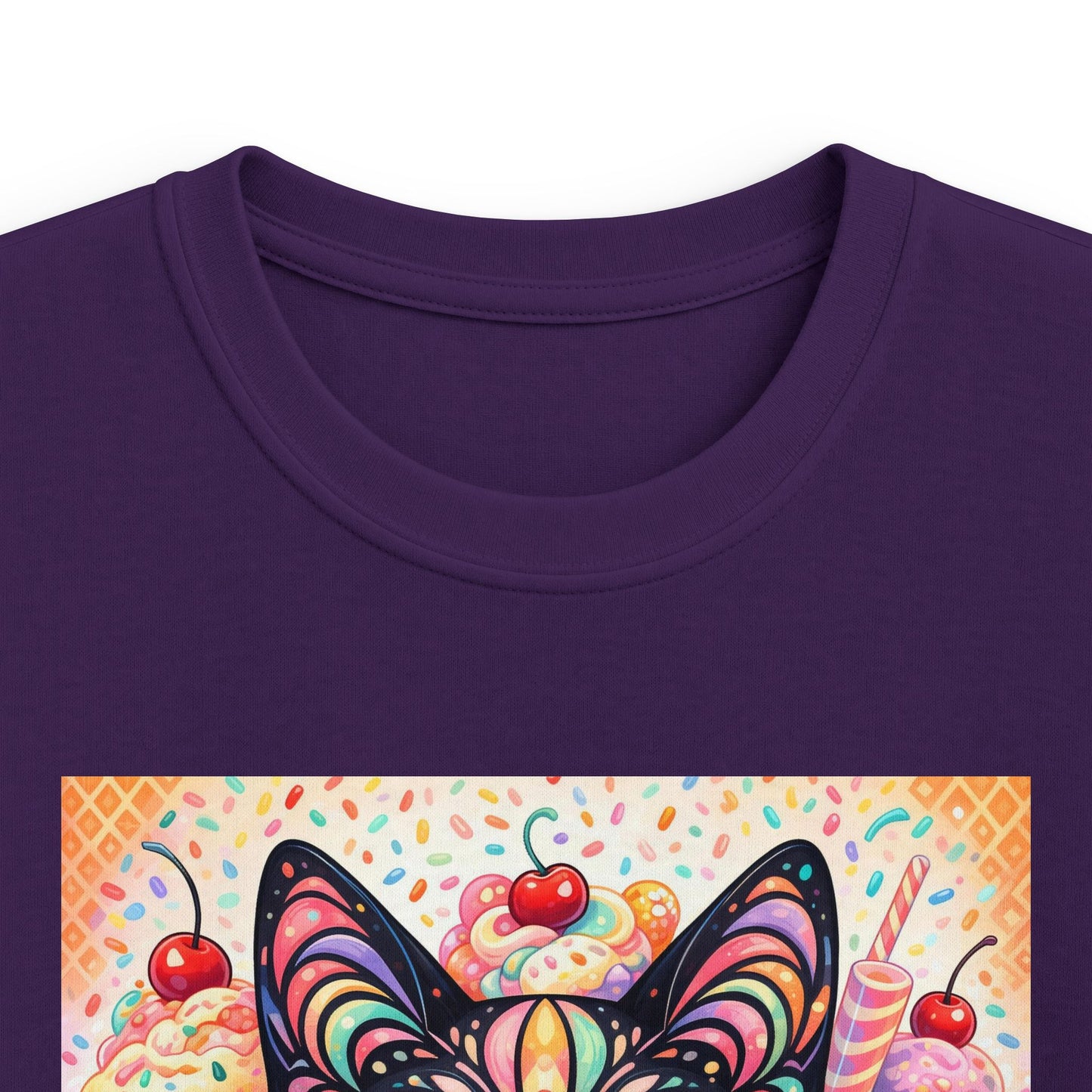 Kids Cat Art Tee — Colorful Heartbeat Kitten Graphic T-Shirt