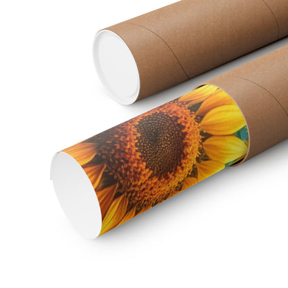 Sunflower Cat Poster — Vibrant Stained-Glass Cat Art Print