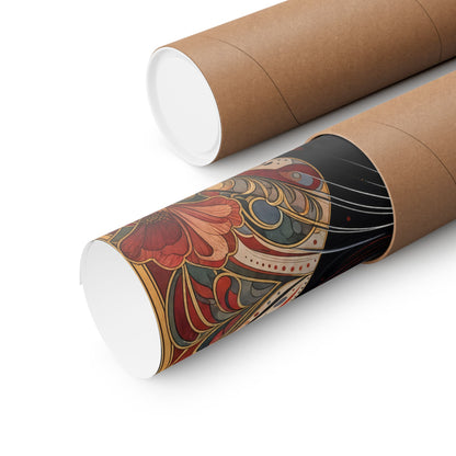 Mystic Black Cat Poster — Art Nouveau Matte Vertical Wall Print