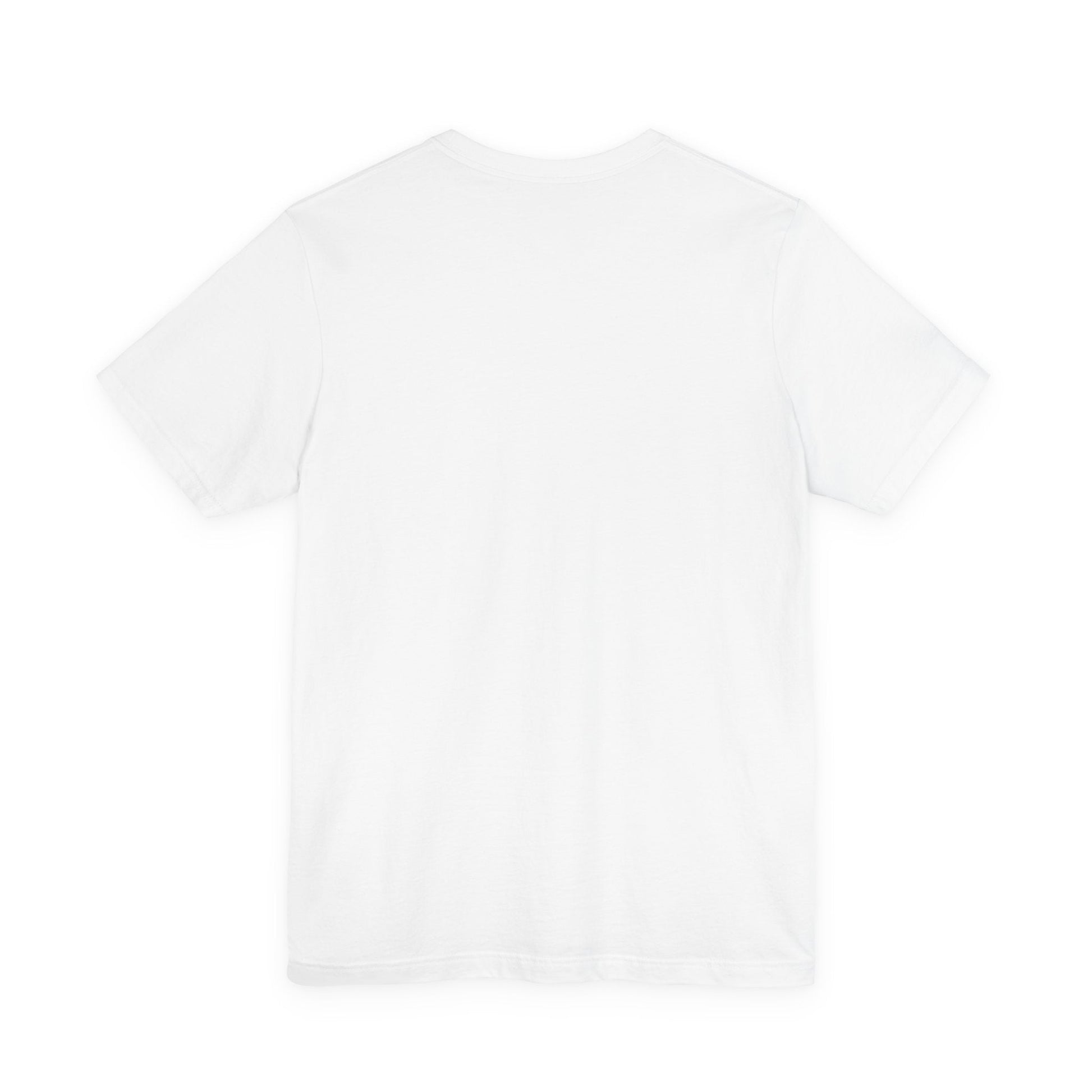 Plain white T-shirt back view with no graphic