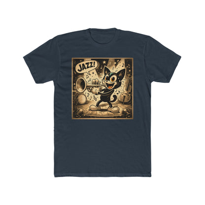 Jazz Cat Vintage Cartoon T-Shirt — "JAZZ!" Retro Music Tee