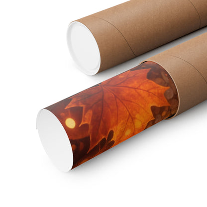 Autumn Cozy Cat Poster — Matte Vertical Fall Wall Art