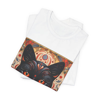 Black Cat Mandala Tee — Mystic Gothic Cat Graphic T-Shirt