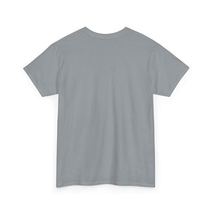 Charcoal gray t-shirt, plain back view with short sleeves and crew neckline