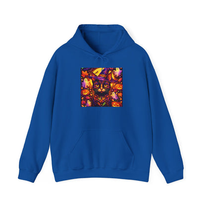 Halloween Cat Hoodie — Spooky Pumpkin Cat Graphic Pullover
