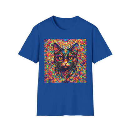 Psychedelic Cat T-Shirt — Colorful Mandala Cat Graphic Tee