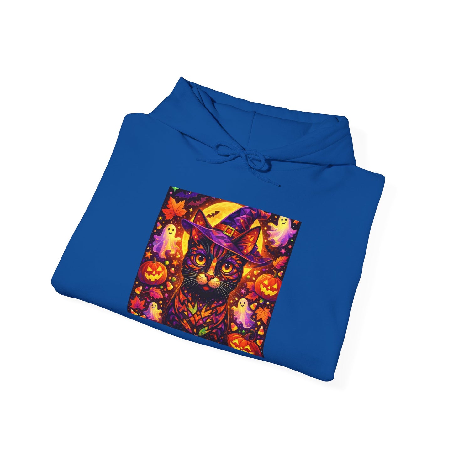 Halloween Cat Hoodie — Spooky Pumpkin Cat Graphic Pullover