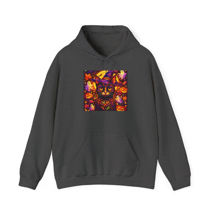 Halloween Cat Hoodie — Spooky Pumpkin Cat Graphic Pullover
