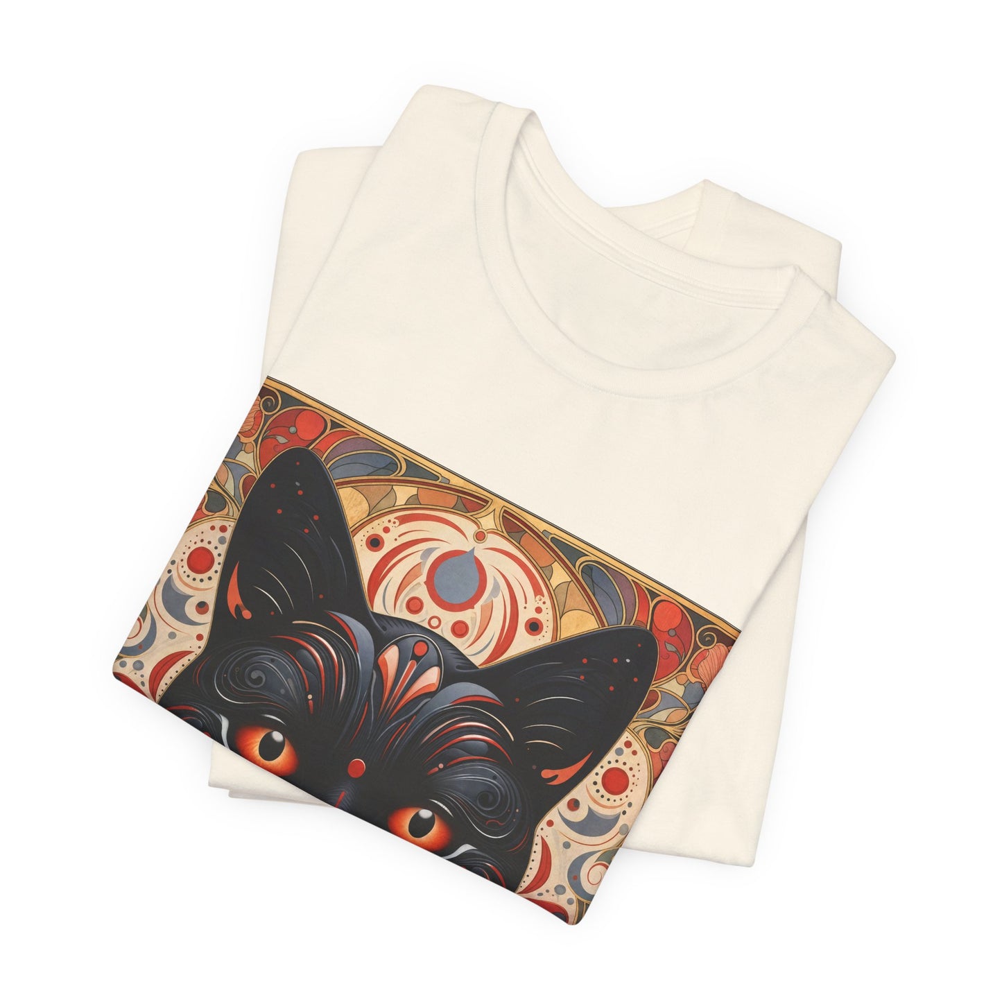Black Cat Mandala Tee — Mystic Gothic Cat Graphic T-Shirt