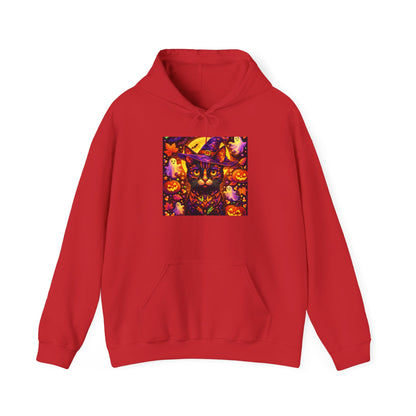 Halloween Cat Hoodie — Spooky Pumpkin Cat Graphic Pullover