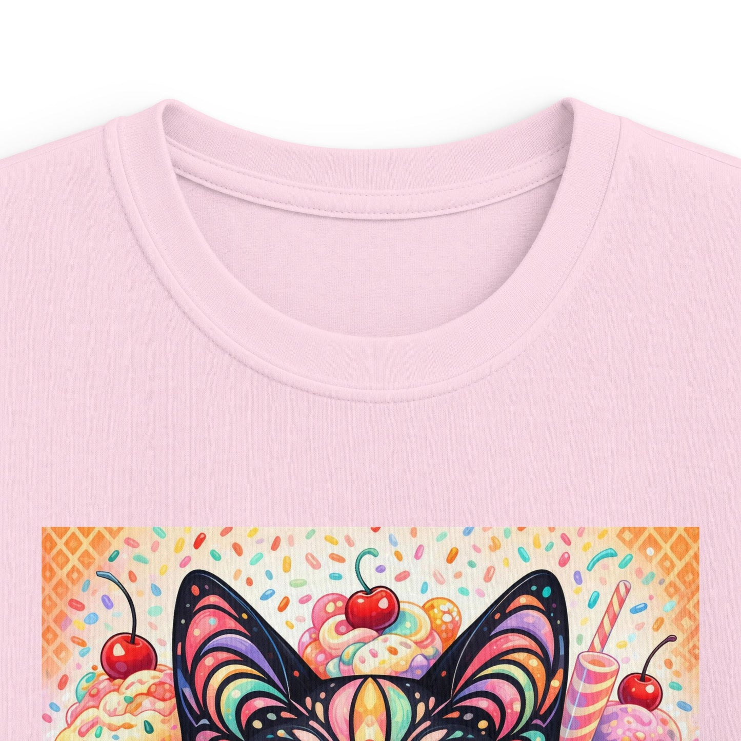 Kids Cat Art Tee — Colorful Heartbeat Kitten Graphic T-Shirt