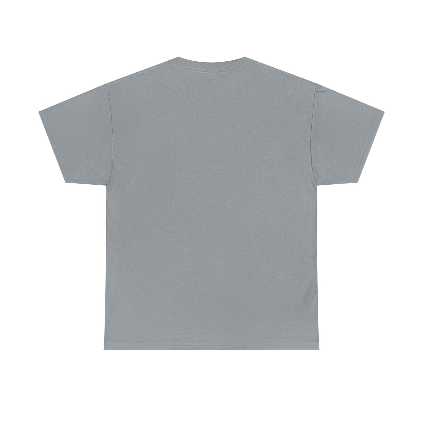 Charcoal gray t-shirt, plain back view with short sleeves and crew neckline