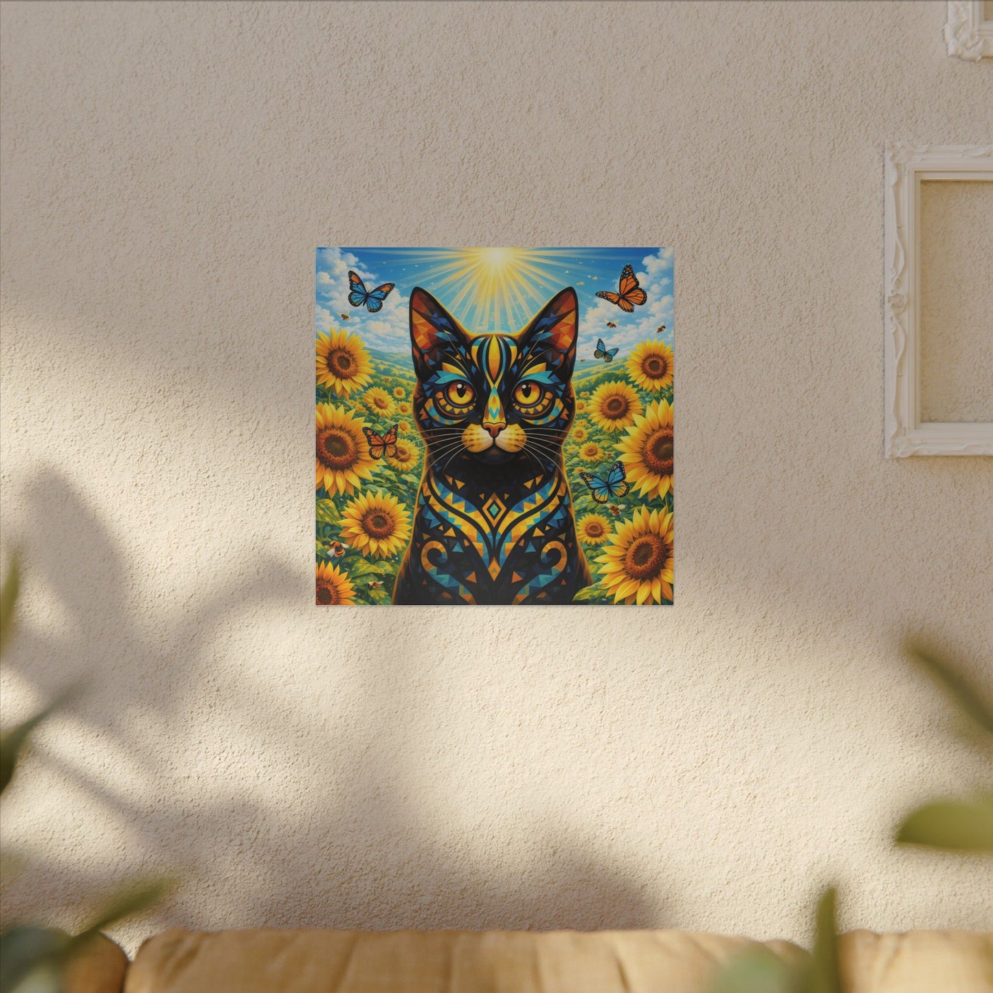 Sunflower Cat Canvas