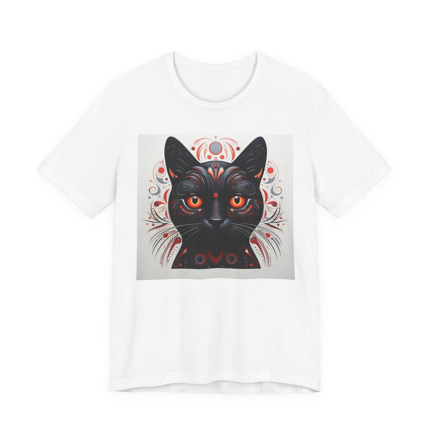 Mystic Black Cat Tee — Ornate Orange-Eyed Cat Graphic T-Shirt